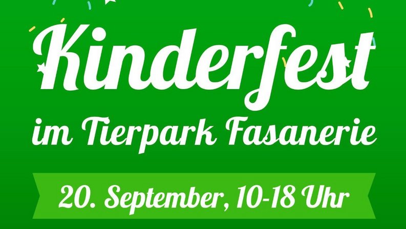 Auf dem Bild ist ein Veranstaltungsplakat des Kinderfest im Tierpark zu sehen. 