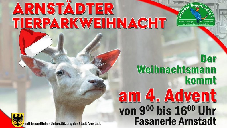 Auf dem Bild ist eine Grafik zur Tierparkweihnacht zu sehen. 