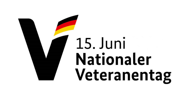 Auf dem Foto ist das Logo des Veteranentages zu sehen. 