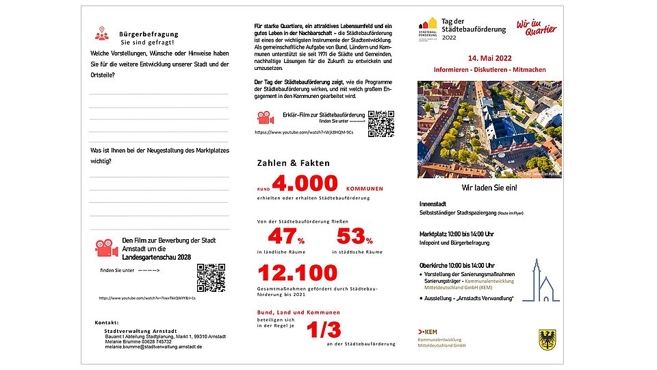 Tag der Städtebauförderung 2022 Flyer Tag der Städtebauförderung 2022