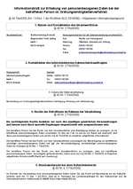 Informationsblatt zur Erhebung von personenbezogenen Daten bei der betroffenen Person im Ordnungswidrigkeitenverfahren